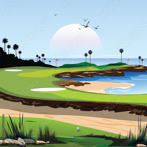 golf course sea view