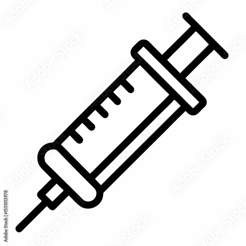 Vaccine outline icon on white background