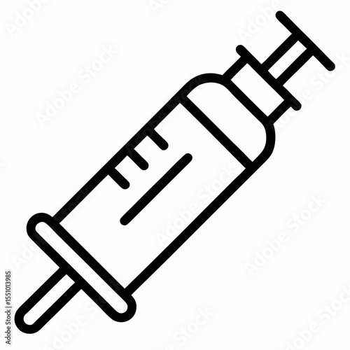 Vaccine outline icon on white background