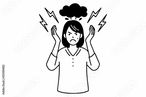 Angry asian woman emotional. Asian woman annoyed mad bad furious gesture. Unhappy expressions people upset confused emotional. Stressed female. Young lady standing feeling depressed dramatic scene