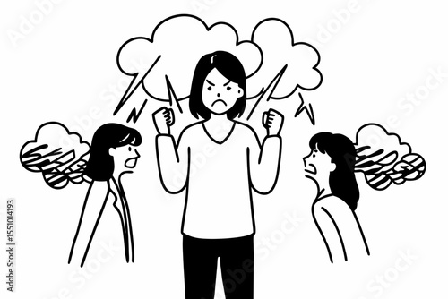 Angry asian woman emotional. Asian woman annoyed mad bad furious gesture. Unhappy expressions people upset confused emotional. Stressed female. Young lady standing feeling depressed dramatic scene
