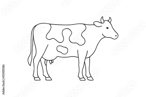 Cow with Spots continuous one line drawing minimalism design