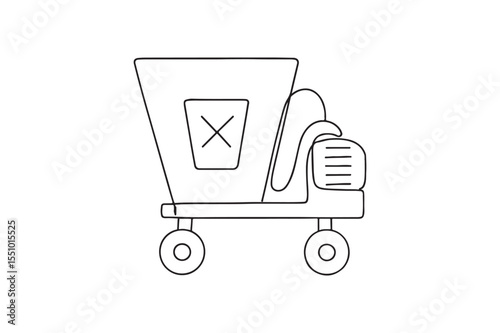 Feed Mixing Machine continuous one line drawing minimalism design