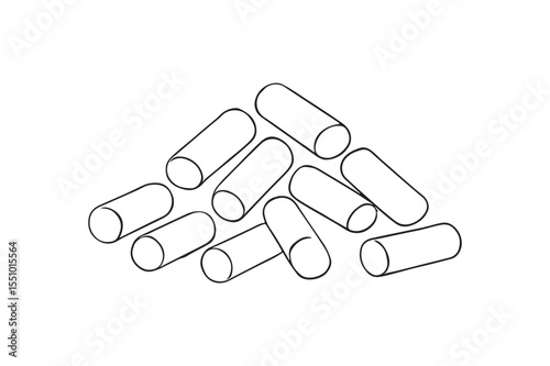 Feed Pellets continuous one line drawing minimalism design