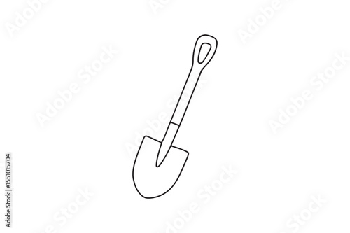 Garden Shovel continuous one line drawing minimalism design