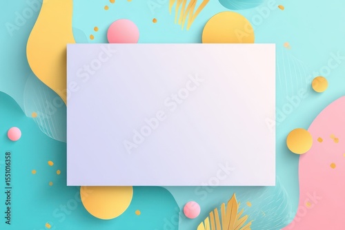 Cartoon card mockup with clean space to insert your personalized design or logo branding.