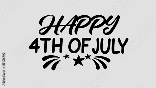 Celebrating the 4th of July with festive typography on a light grey background