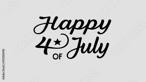 Celebrating Independence Day with Happy 4th of July calligraphy on a bright