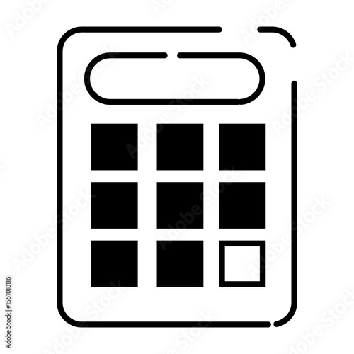 Simple black and white calculator icon