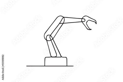 Articulated Arm continuous one line drawing minimalism design