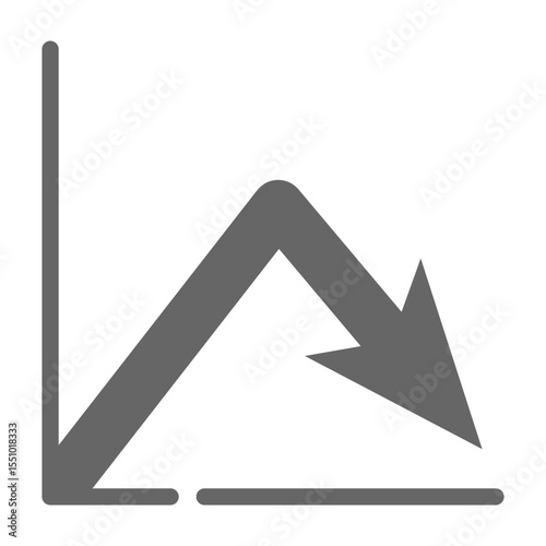 Downward arrow decline trend graph