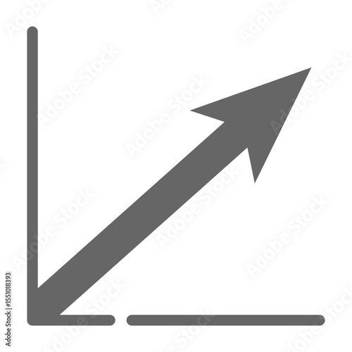 Upward trending arrow growth graph