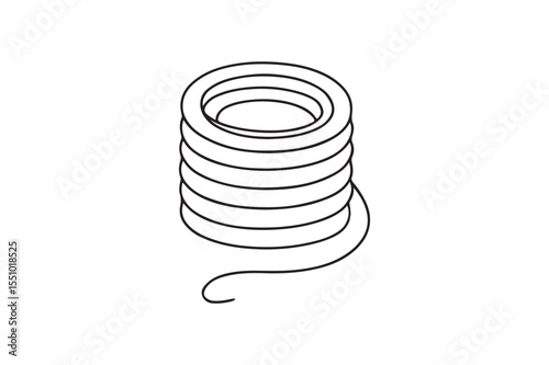 Coiled Rope continuous one line drawing minimalism design