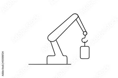 Crane Arm with Load continuous one line drawing minimalism design