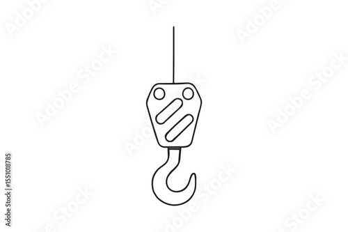 Crane Hook continuous one line drawing minimalism design