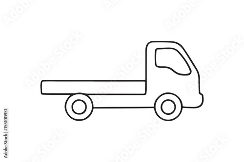 Flatbed Truck continuous one line drawing minimalism design