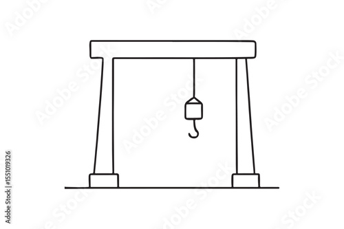 Gantry Crane continuous one line drawing minimalism design