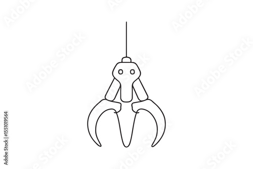Industrial Claw continuous one line drawing minimalism design