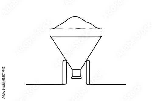 Material Hopper continuous one line drawing minimalism design