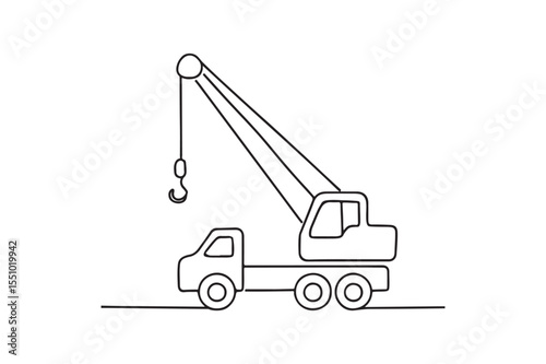 Mobile Crane continuous one line drawing minimalism design