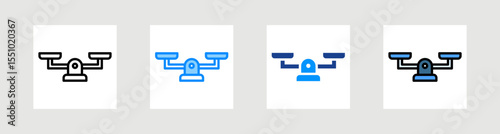 Balance Scale Icon Collection Set Multiple Style
