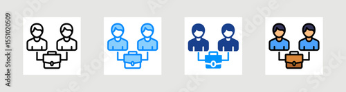 Coworker Icon Collection Set Multiple Style