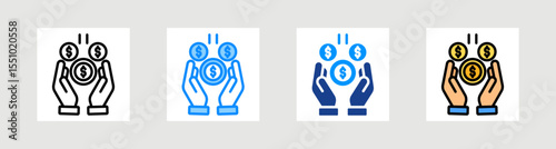 Earn Money Icon Collection Set Multiple Style