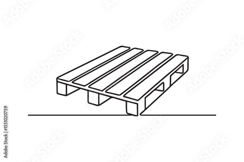 Wooden Pallet continuous one line drawing minimalism design