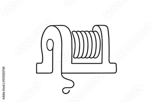 Winch continuous one line drawing minimalism design