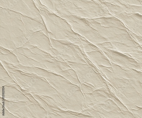 Beige crumpled paper texture closeup