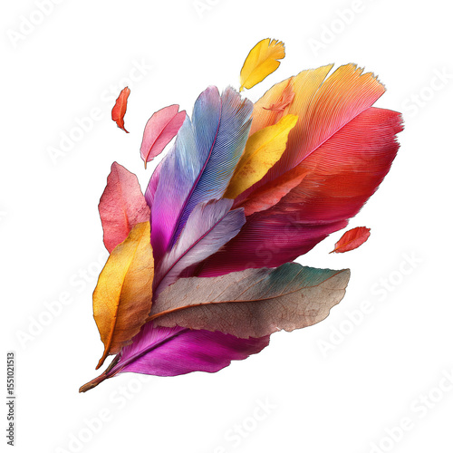 Vibrant feathers in a burst of color