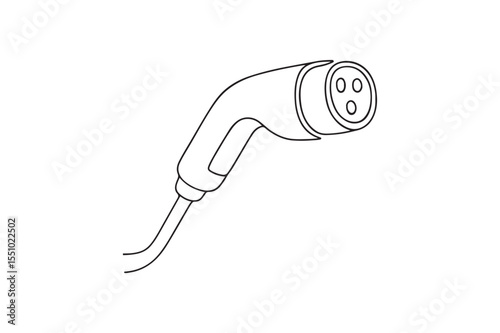 EV Charging Connector continuous one line drawing minimalism design
