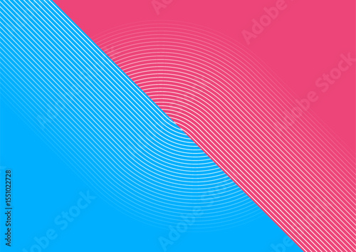 Blue and pink linear pattern abstract geometric minimal background. Vector digital art design
