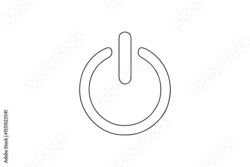 Power Button continuous one line drawing minimalism design