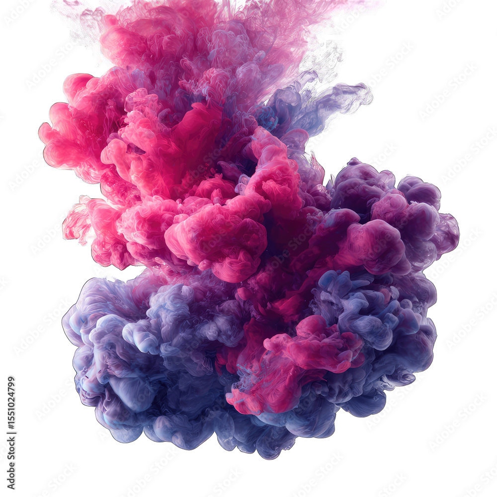 Fototapeta premium Abstract ink explosion of pink and purple