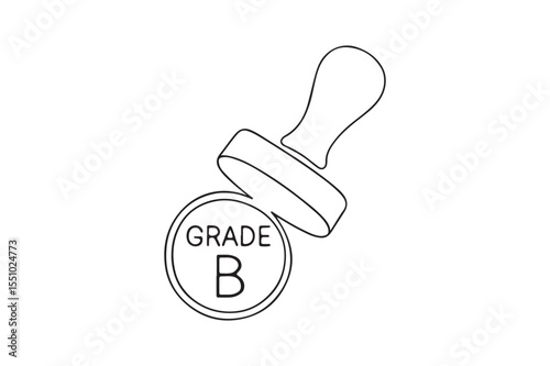 Grade B Stamp continuous one line drawing minimalism design