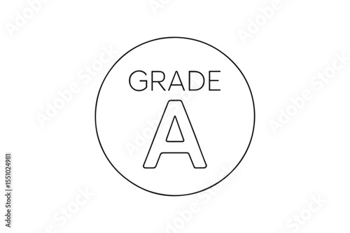 Grade Circle Icon continuous one line drawing minimalism design