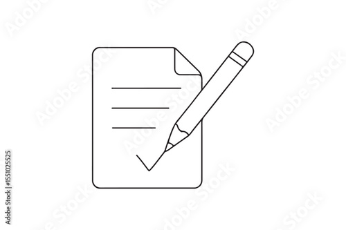 Pencil Marking Paper continuous one line drawing minimalism design
