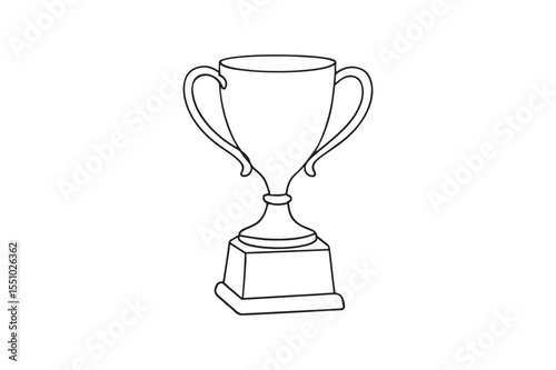 Trophy continuous one line drawing minimalism design