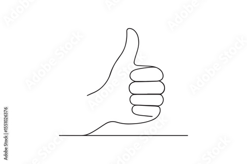 Thumbs Up continuous one line drawing minimalism design