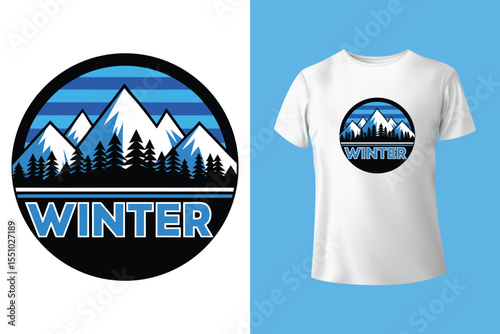 Ski winter sport vintage typography t shirt design with glasses and skier silhouette	
