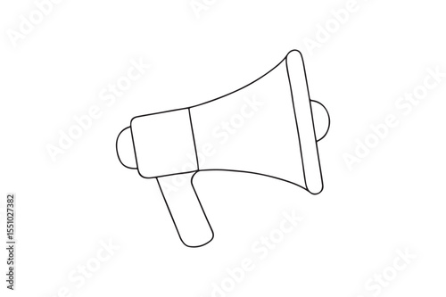 Megaphone Speaker continuous one line drawing minimalism design