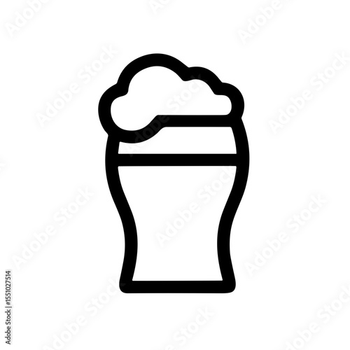 Simple Outline Full Glass of Beer Drink Illustration Icon