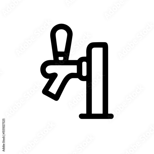 Simple Outline Beer Tap Dispenser Equipment Icon in Minimalist Style