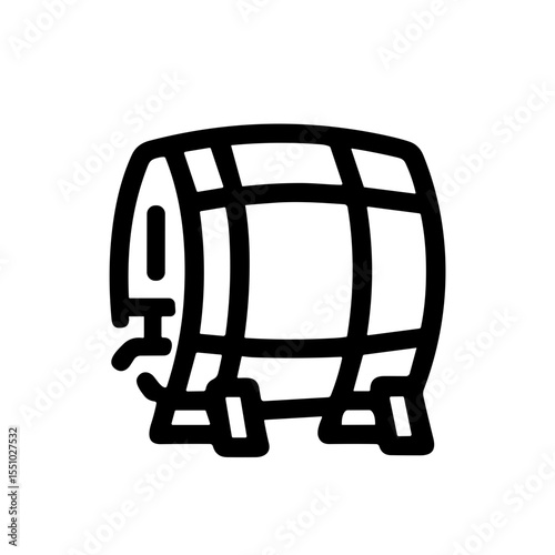 Handdrawn Doodle Style Wooden Barrel Cask Icon Element Symbol