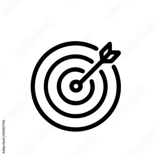 Simple Outline Target Aim Arrow Achieve Success Business Icon Design