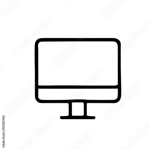 Simple Outline Digital Screen Monitor Minimalist Computer Hardware Icon