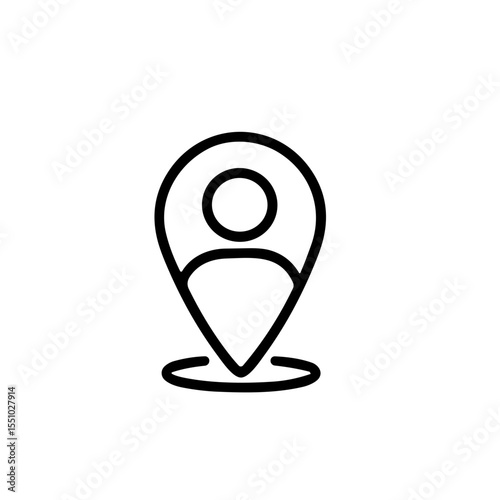 Simple Line Style Person Location Pin Marker Navigation Icon Element