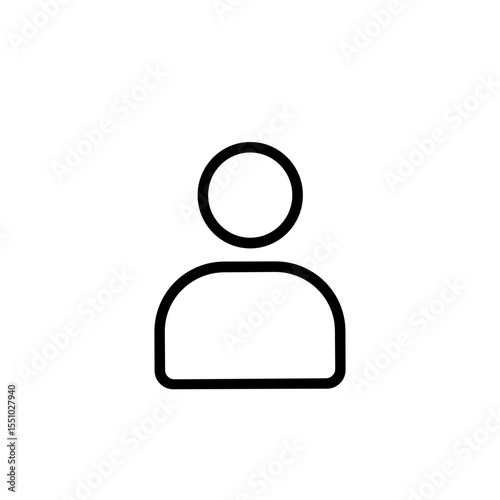Simple Outline Person Profile Icon User Sign Interface Symbol
