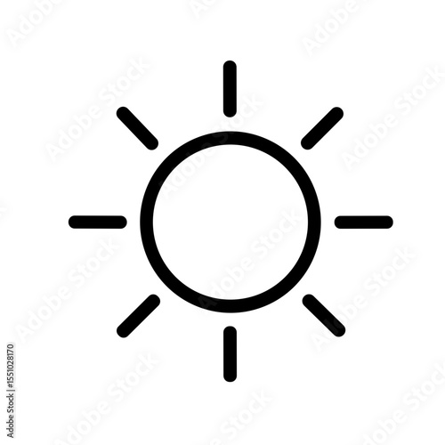 Simple Outline Sunlight Circle Shape Design Symbol Illustration Icon